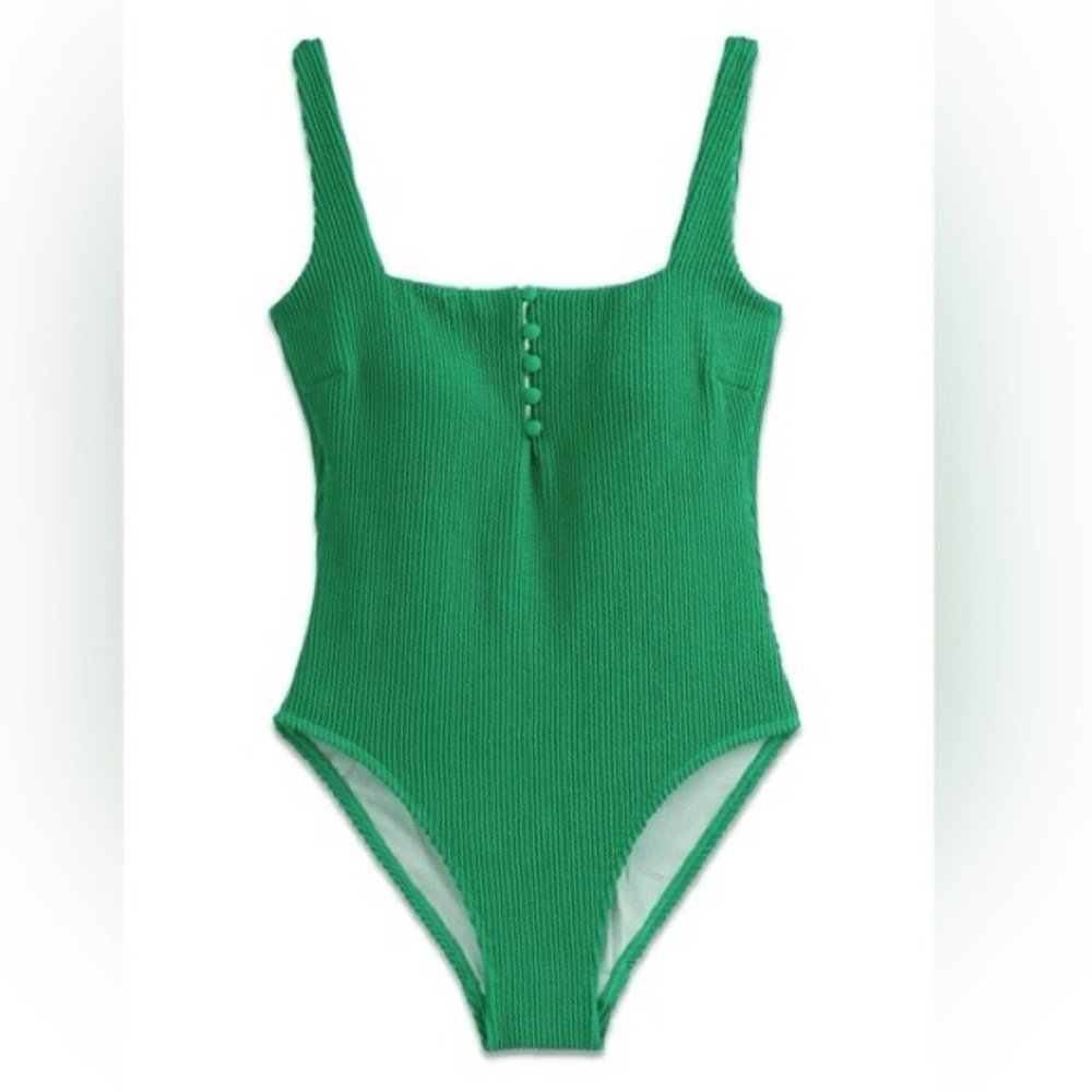 Boden Green Textured One-Piece Swimsuit (Size US 16-18 / UK 20)
